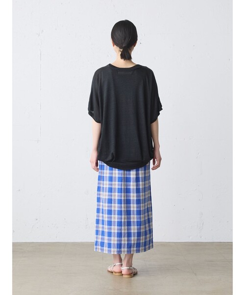 MidiUmi(ミディウミ)の「MidiUmi リネンコクーンプルオーバー(Tシャツ/カットソー・レディース・ネイビー/ベージュ・FREE)」の13枚目の写真