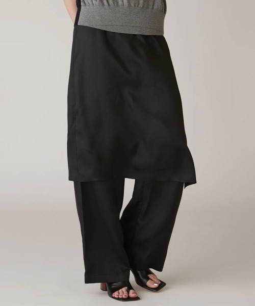 INSCRIRE/アンスクリア】Cupro Layered Pants/キュプラレイヤード 