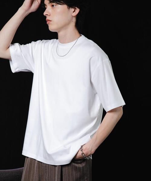 SENSE OF PLACE by URBAN RESEARCH(センスオブプレイスバイアーバンリサーチ)の「コットンスムースショートスリーブ Tシャツ(Tシャツ/カットソー・メンズ・ホワイト/ネイビー/ライトベージュ/チャコールグレー/ライトブルー/ブラック・LARGE/MEDIUM)」の1枚目の写真