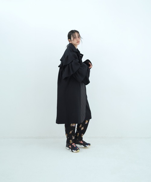 bedsidedrama(ベットサイドドラマ)の「BEDSIDEDRAMA/ベッドサイドドラマ/Dreamin' Mix Wide Coat(その他アウター・レディース・カーキ/ブラック・1/2)」の4枚目の写真