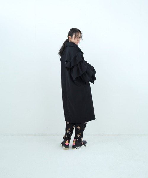 bedsidedrama(ベットサイドドラマ)の「BEDSIDEDRAMA/ベッドサイドドラマ/Dreamin' Mix Wide Coat(その他アウター・レディース・カーキ/ブラック・1/2)」の5枚目の写真
