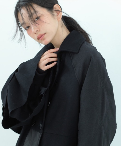 bedsidedrama(ベットサイドドラマ)の「BEDSIDEDRAMA/ベッドサイドドラマ/Dreamin' Mix Wide Coat(その他アウター・レディース・カーキ/ブラック・1/2)」の7枚目の写真