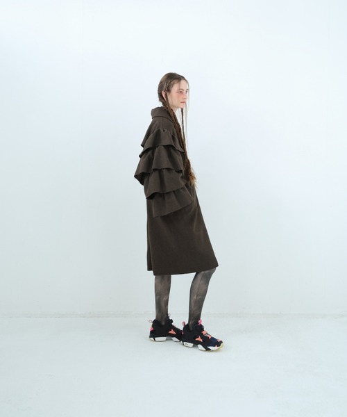bedsidedrama(ベットサイドドラマ)の「BEDSIDEDRAMA/ベッドサイドドラマ/Dreamin' Mix Wide Coat(その他アウター・レディース・カーキ/ブラック・1/2)」の17枚目の写真