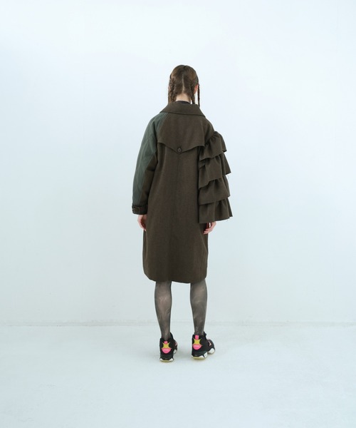 bedsidedrama(ベットサイドドラマ)の「BEDSIDEDRAMA/ベッドサイドドラマ/Dreamin' Mix Wide Coat(その他アウター・レディース・カーキ/ブラック・1/2)」の19枚目の写真
