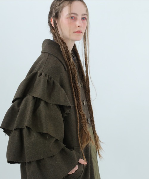 bedsidedrama(ベットサイドドラマ)の「BEDSIDEDRAMA/ベッドサイドドラマ/Dreamin' Mix Wide Coat(その他アウター・レディース・カーキ/ブラック・1/2)」の21枚目の写真