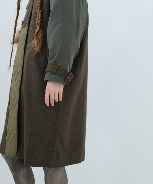 bedsidedrama(ベットサイドドラマ)の「BEDSIDEDRAMA/ベッドサイドドラマ/Dreamin' Mix Wide Coat(その他アウター・レディース・カーキ/ブラック・1/2)」の22枚目の写真