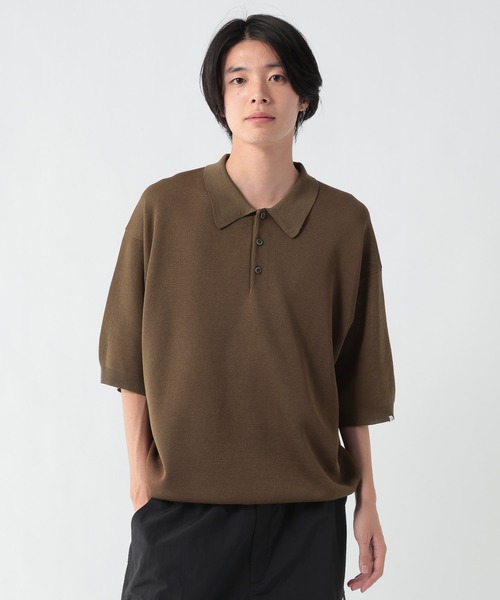 GEORGE'S（ジョージズ）の「ドライタッチポロ（シャツ/ブラウス・メンズ・ネイビー系/ブラウン・LARGE/MEDIUM）」の2枚目の写真