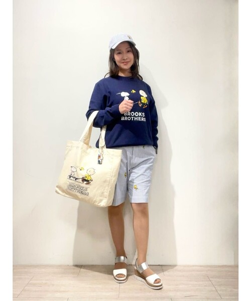 BROOKS BROTHERS(ブルックスブラザーズ)の「Brooks Brothers × PEANUTS コットンキャンバス スヌーピー&チャーリー・ブラウンプリント トートバッグ(トートバッグ・メンズ・アイボリー・ONE SIZE)」の3枚目の写真