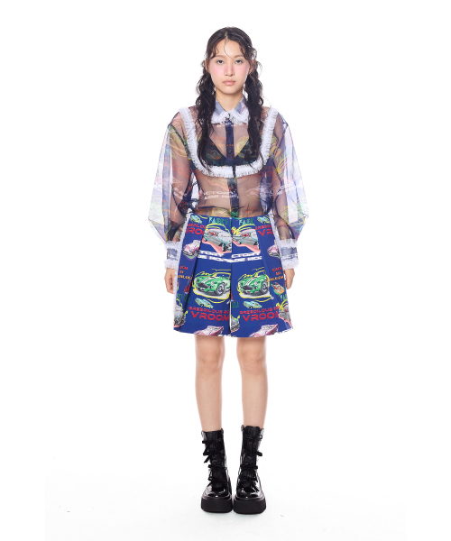 GREEDILOUS(グリディアス)の「Racing Club Print Sheer Blouse(シャツ/ブラウス・レディース・その他・SMALL/MEDIUM/LARGE/X-SMALL)」の2枚目の写真