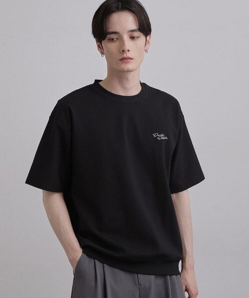 tk.TAKEO KIKUCHI(ティーケータケオキクチ)の「ポリワッフルカットソー(Tシャツ/カットソー・メンズ・ナチュラル/ホワイト/ブラック・04/03/02)」の8枚目の写真