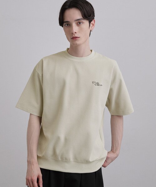 tk.TAKEO KIKUCHI(ティーケータケオキクチ)の「ポリワッフルカットソー(Tシャツ/カットソー・メンズ・ナチュラル/ホワイト/ブラック・04/03/02)」の12枚目の写真