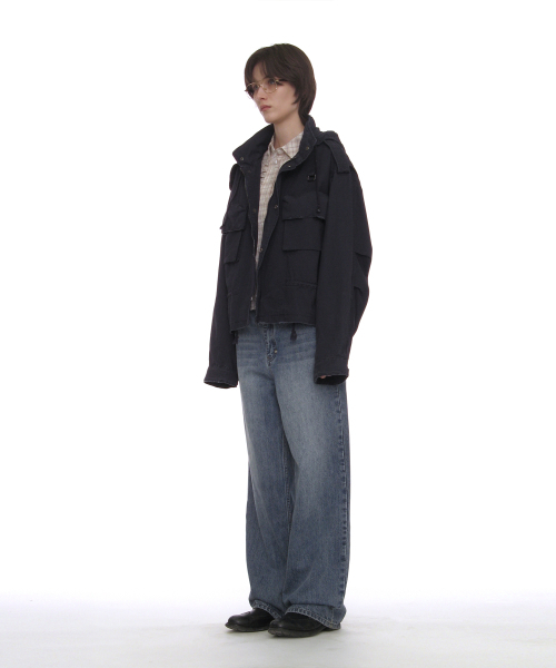 PARTIMENTO WOMEN(パルティメントウィメン)の「ウォッシュドクロップM65フィールドジャケット_ネイビー(その他アウター・レディース・その他・OS)」の3枚目の写真