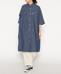 Women's Cotton Poplin Pullover Shirt Dress Plaid（ワンピース