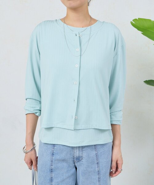 Jena espace merveilleux(ジェナ エスパスメルヴェイユ)の「ストライプセットカットソー(Tシャツ/カットソー・レディース・ブラック/ミント/オフホワイト・FREE)」の10枚目の写真