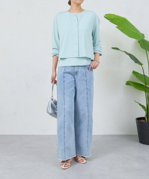 Jena espace merveilleux(ジェナ エスパスメルヴェイユ)の「ストライプセットカットソー(Tシャツ/カットソー・レディース・ブラック/ミント/オフホワイト・FREE)」の11枚目の写真