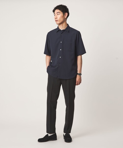 green label relaxing(グリーンレーベルリラクシング)の「【WEB限定】JUST fit ソフト ドレープ 半袖 シャツ(シャツ/ブラウス・メンズ・ネイビー/ダークグレー/ライトグレー/オフホワイト・S/XL/L/M)」の10枚目の写真