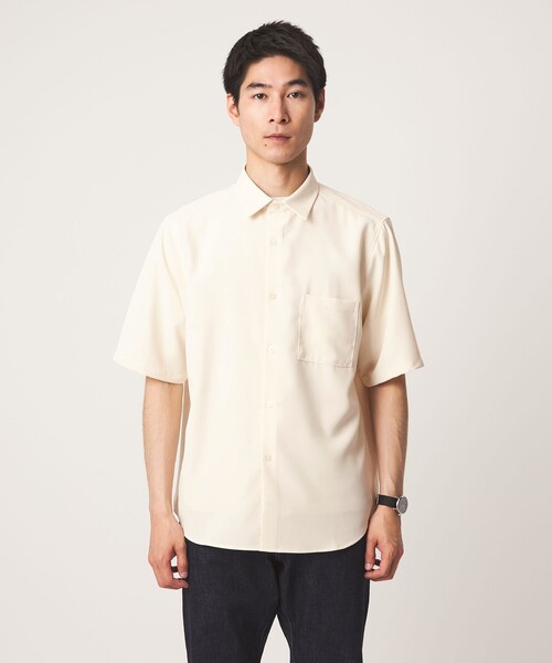 green label relaxing(グリーンレーベルリラクシング)の「【WEB限定】JUST fit ソフト ドレープ 半袖 シャツ(シャツ/ブラウス・メンズ・ネイビー/ダークグレー/ライトグレー/オフホワイト・S/XL/L/M)」の11枚目の写真