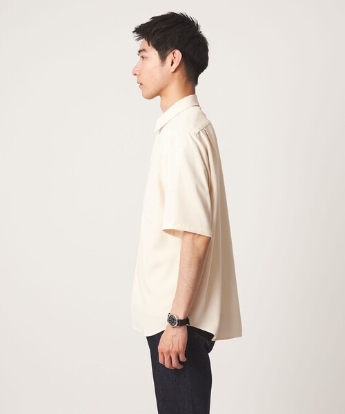 green label relaxing(グリーンレーベルリラクシング)の「【WEB限定】JUST fit ソフト ドレープ 半袖 シャツ(シャツ/ブラウス・メンズ・ネイビー/ダークグレー/ライトグレー/オフホワイト・S/XL/L/M)」の12枚目の写真