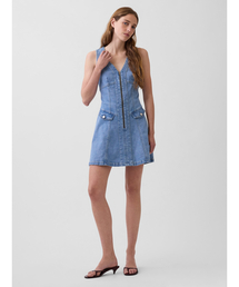 GAP | デニム シーム フロントファスナー ミニワンピース(ワンピース)