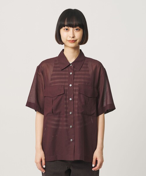 BEAUTY&YOUTH UNITED ARROWS(ビューティーアンドユースユナイテッドアローズ)の「コットンツイル シアー サファリシャツ(シャツ/ブラウス・レディース・ライラック/ネイビー/ワイン・S/M)」の18枚目の写真
