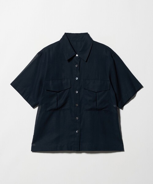 BEAUTY&YOUTH UNITED ARROWS(ビューティーアンドユースユナイテッドアローズ)の「コットンツイル シアー サファリシャツ(シャツ/ブラウス・レディース・ライラック/ネイビー/ワイン・S/M)」の5枚目の写真