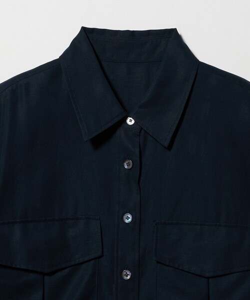 BEAUTY&YOUTH UNITED ARROWS(ビューティーアンドユースユナイテッドアローズ)の「コットンツイル シアー サファリシャツ(シャツ/ブラウス・レディース・ライラック/ネイビー/ワイン・S/M)」の7枚目の写真