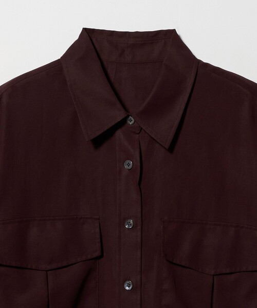BEAUTY&YOUTH UNITED ARROWS(ビューティーアンドユースユナイテッドアローズ)の「コットンツイル シアー サファリシャツ(シャツ/ブラウス・レディース・ライラック/ネイビー/ワイン・S/M)」の13枚目の写真
