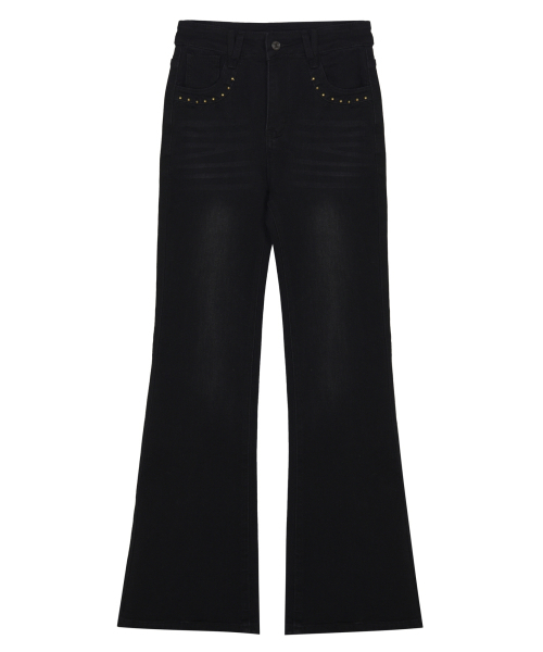 NICK&NICOLE(ニックアンドニコール)の「STUD BOOTSCUT DENIM PANTS_BLACK(デニムパンツ・レディース・その他・MEDIUM/LARGE/SMALL)」の4枚目の写真