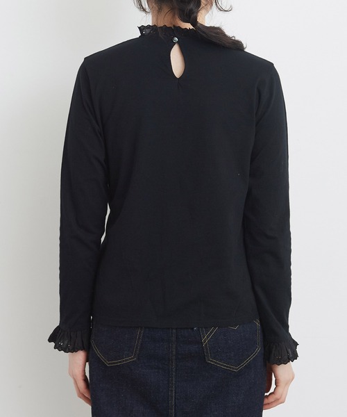 Dot&Stripes CHILD WOMAN(ドットアンドストライプス チャイルドウーマン)の「30/1天竺 チェリーレース プルオーバー(Tシャツ/カットソー・レディース・ホワイト/ブラック・FREE)」の18枚目の写真