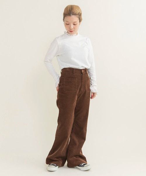 Dot&Stripes CHILD WOMAN(ドットアンドストライプス チャイルドウーマン)の「30/1天竺 チェリーレース プルオーバー(Tシャツ/カットソー・レディース・ホワイト/ブラック・FREE)」の22枚目の写真