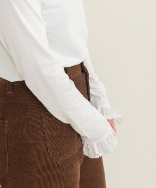 Dot&Stripes CHILD WOMAN(ドットアンドストライプス チャイルドウーマン)の「30/1天竺 チェリーレース プルオーバー(Tシャツ/カットソー・レディース・ホワイト/ブラック・FREE)」の21枚目の写真