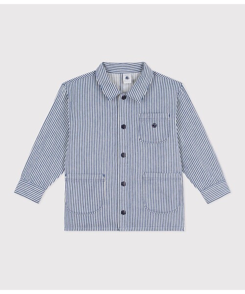 PETIT BATEAU(プチバトー)の「ストライプジャケット(ブルゾン・キッズ・ホワイト×ブルー・3YEAR/4YEAR/5YEAR)」の3枚目の写真