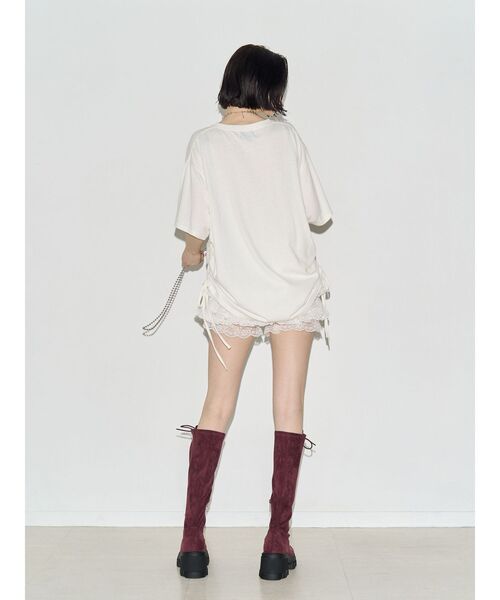 jouetie(ジュエティ)の「ローズロゴルーズTシャツ(Tシャツ/カットソー・レディース・オフホワイト/ブラック/レッド・FREE)」の15枚目の写真