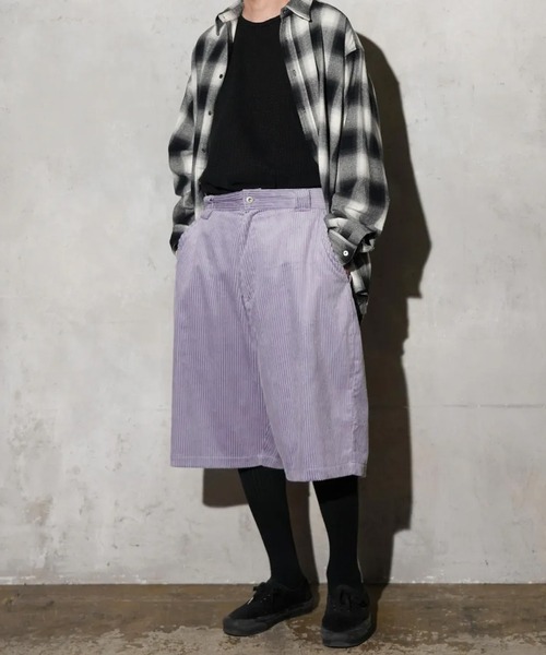 MAUI and Sons(マウイアンドサンズ)の「MAUI and Sons / マウイアンドサンズ SUNFADE BAGGY SHORTS サンフェードバギーショーツ コーデュロイ生地 ハーフパンツ 秋 秋服 2026年秋冬(その他パンツ・メンズ・ブラック/パープル/ピンク・S/M/L)」の9枚目の写真