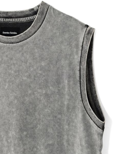 DANKE SCHON（ダンケシェーン）の「【WEB&DEPOT限定】DankeSchon/ダンケシェーン/PIGMENT NOSLEEVES（Tシャツ/カットソー・レディース・グレー/ブラック・F）」の7枚目の写真