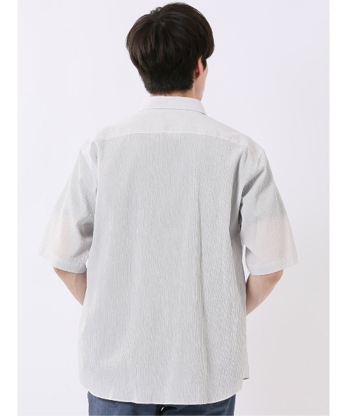 TAKA-Q(タカキュー)の「シャツ メンズ 半袖 吸水速乾 軽量 ドライ クールマックス レギュラーカラー ややゆったり ルーズフィット 綿混 楊柳(シャツ/ブラウス・メンズ・グリーン系その他/ライトグレー/イエロー/ネイビー・MEDIUM/LARGE/X-LARGE)」の6枚目の写真