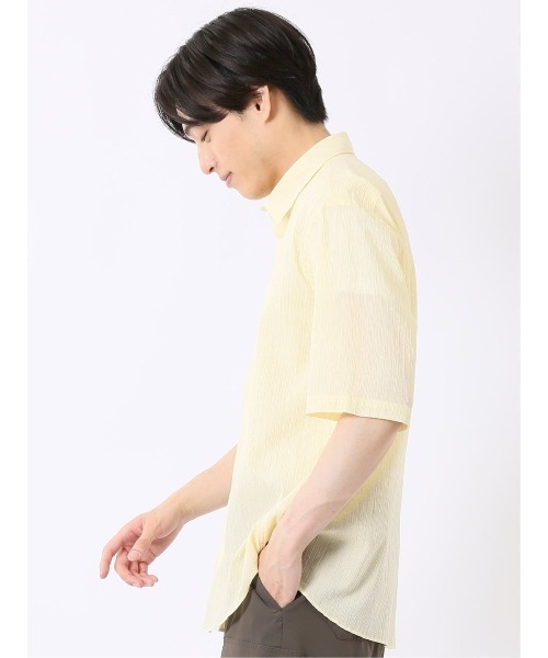 TAKA-Q(タカキュー)の「シャツ メンズ 半袖 吸水速乾 軽量 ドライ クールマックス レギュラーカラー ややゆったり ルーズフィット 綿混 楊柳(シャツ/ブラウス・メンズ・グリーン系その他/ライトグレー/イエロー/ネイビー・MEDIUM/LARGE/X-LARGE)」の17枚目の写真