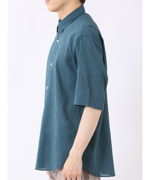 TAKA-Q(タカキュー)の「シャツ メンズ 半袖 吸水速乾 軽量 ドライ クールマックス レギュラーカラー ややゆったり ルーズフィット 綿混 楊柳(シャツ/ブラウス・メンズ・グリーン系その他/ライトグレー/イエロー/ネイビー・MEDIUM/LARGE/X-LARGE)」の21枚目の写真