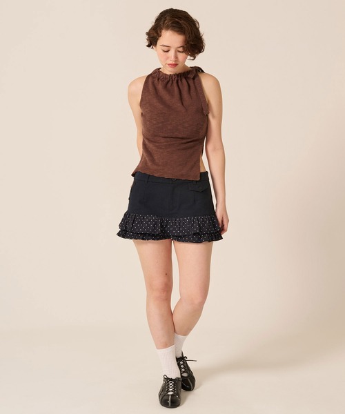 TINA:JOJUN(ティーナジョジュン)の「スラブリボン ネック トップス TINA:JOJUN(ニット/セーター・レディース・ブラウン/ピンクベージュ・M)」の15枚目の写真