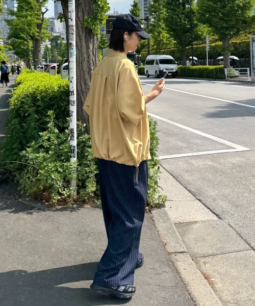 CIAOPANIC TYPY（チャオパニックティピー）の「【ユニセックス】フルジップ半袖シャツ（シャツ/ブラウス・レディース・イエロー/ブラウン/ブラック・MEDIUM/LARGE）」の12枚目の写真