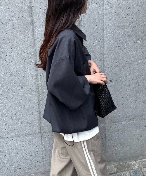 CIAOPANIC TYPY（チャオパニックティピー）の「【ユニセックス】フルジップ半袖シャツ（シャツ/ブラウス・レディース・イエロー/ブラウン/ブラック・MEDIUM/LARGE）」の14枚目の写真
