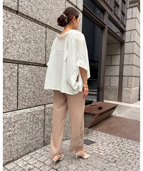 COOK JEANS(クックジーンズ)の「袖フリルオールインワン(つなぎ/オールインワン・レディース・モカ/ブラック・FREE)」の9枚目の写真