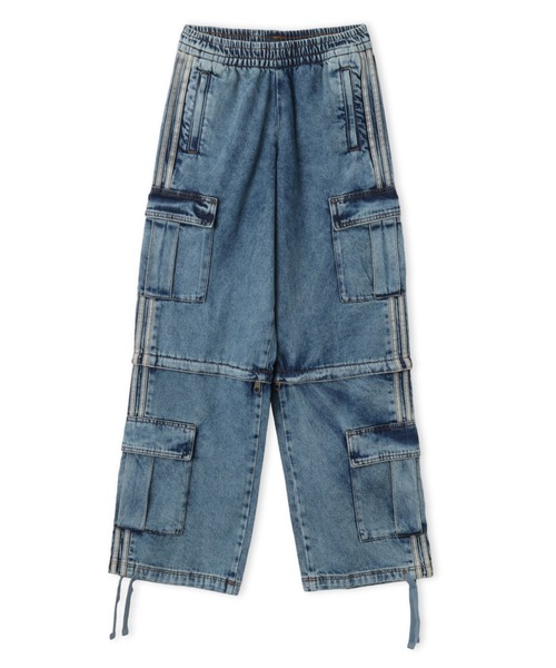 adidas(アディダス)の「adidas MID RISE 2-IN-1 DENIM PANTS / アディダス ミッドライズ 2イン1 デニム パンツ(デニムパンツ・レディース・ライトインディゴブルー・S/M/L)」の1枚目の写真
