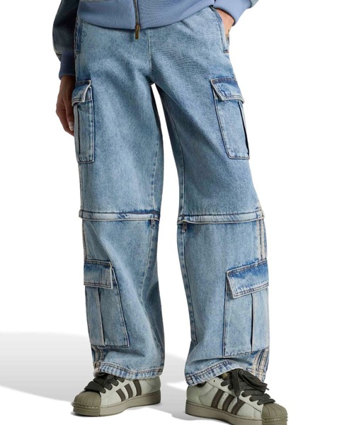 adidas(アディダス)の「adidas MID RISE 2-IN-1 DENIM PANTS / アディダス ミッドライズ 2イン1 デニム パンツ(デニムパンツ・レディース・ライトインディゴブルー・S/M/L)」の2枚目の写真