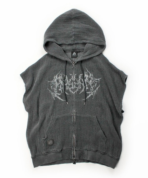 GALFY(ガルフィー)の「GALFY-闇に透けしポンチョ(パーカー・メンズ・ブラック/サンドベージュ・L/XL)」の22枚目の写真