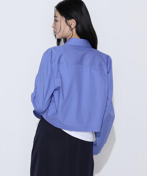 COMME CA（コムサ）の「〔 Sサイズ 〕 コットンポプリンストライプ クロプトシャツ（シャツ/ブラウス・レディース・ブルー/ブラウン・5号）」の19枚目の写真