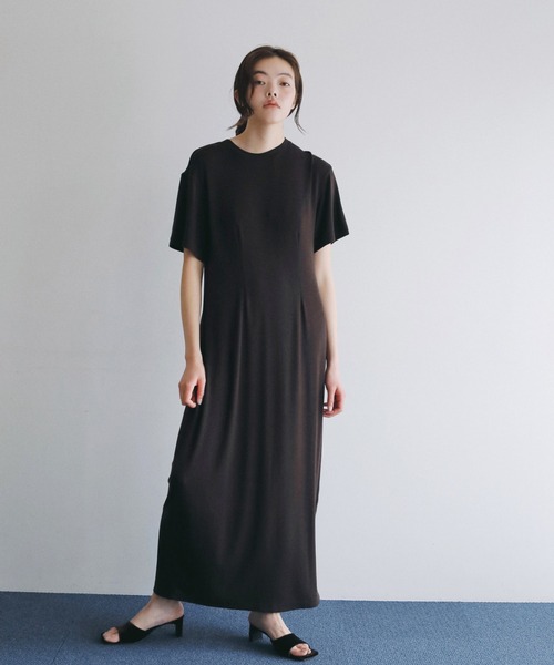 anuke（アンヌーク）の「Soft Cocoon Onepiece（ワンピース・レディース・ブラウン/チャコールグレー・36inch/38inch）」の2枚目の写真