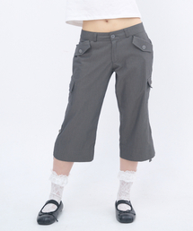 STRAP POINT CAPRI PANTS - CHARCOAL