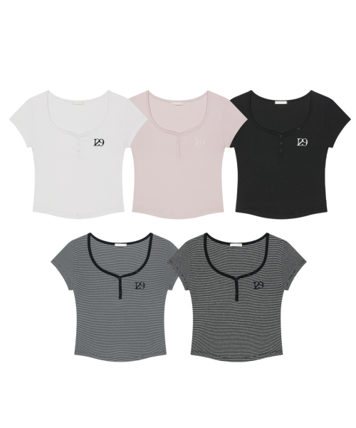 ILLIGO(イリゴ)の「129 ボタンヘンリーネックTシャツ ピンク(Tシャツ/カットソー・レディース・その他・OS)」の8枚目の写真