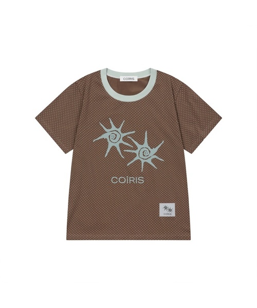 COIRIS（コイリス）の「ソルナドット配色半袖Tシャツ（5カラー）（Tシャツ/カットソー・レディース・ダークブラウン/ホワイト/チャコールグレー/ブラック/ネイビー・FREE）」の4枚目の写真